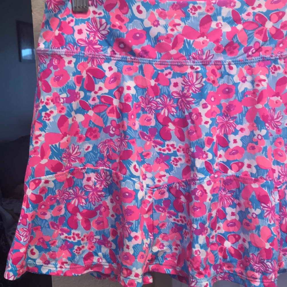 Lilly Pulitzer Pink Floral Tiered Skort - Picture 5 of 13